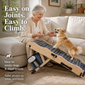 2026 Upgraded Small Dog Ramp for Couch Foldable, 5 Ajustable Height | Height from 9.8" to 20.5", Portable Stable Pet Ste