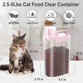 ODOMU Dog Cat Food Storage Container, Pet Food Container Airtight with Large Spout & Cup, BPA-Free Plastic Food Dispenser for Pet Food, Bird Seed, Rice, Flour - Pink 2.5-5lb (1 pack)