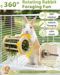 2 in 1 360° Fun Rotating Rabbit Hay Feeder No Waste for Cage