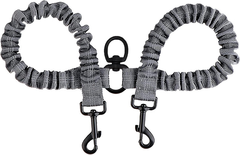 BAOBOTE Pet Double Dog Leash, Shock Absorbing Reflective Bungee Lead