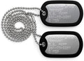 Military Dog Tag Necklace with Pre-Stamped ID Plates and Silencers