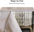 VIE DE AMAN Dog Crate Topper Wood with Tassel Curtain for 42 inch Crate