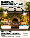 Sunrise & Sunset Reptile Heat Lamp Fixture, Dual Head (Bulb Not Included)