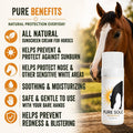 Pure Sole Horse Nose Sunscreen | Moisturizing Equine Sunblock with Non-Nano Zinc Oxide for Pink Noses, White Noses, Sens