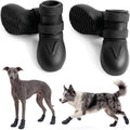 4Pcs Summer Dog Shoes for Hot Pavement, Waterproof Dog Rain Boots for Large Dogs, Soft Silicone Puppy Booties for Secure