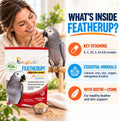 UnRuffledRx FeatherUp! Bird Molting Support & Feather Growth Supplement - for Plucking, Regrowth & Molt - Multivitamin & Amino Acids for All Birds - 90g (240 Servings)