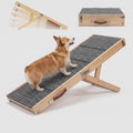 Foldable Dog Ramp,5 Level Adjustable Wooden Portable Pet Stairs for Smal Dog,Wide Portable Pet Ramp for Couch, Pet Ramps