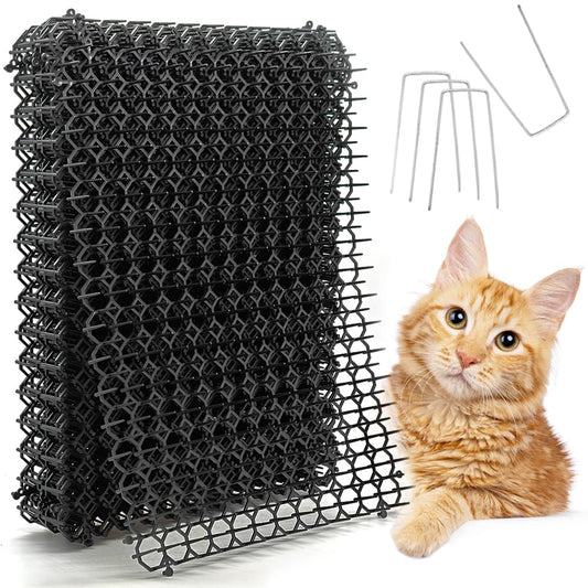YeeLok 12 Pack Scat Mat for Cats, 16 x 12 Inch Cat Spike Deterrent Mats, Indoor Outdoor Pet Training Mat for Cats & Dogs, Protect Furniture, Sofa, Plants & Garden