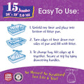 15 Count Fresh Kitty Litter Box Liners Super Thick, Durable, Easy Clean Up Jumbo Drawstring Scented Litter Pan Box Liners, Bags for Pet Cats