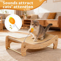 Cat Scratcher Bed with Interactive Carrot Toy - 3-in-1 Wooden Sisal Scratching Pad, Hammock Lounge & Play Center for Indoor Cats - Furniture Protector, Solid Wood Frame (Extra Large)