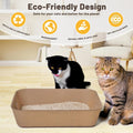 KAKKUE 4 Pack Disposable Cat Litter Boxes, Durable Leak-Proof Cardboard Kitty Litter Trays for Temporary Use, Litter Box Liners & Travel, Ideal for Picky Cats