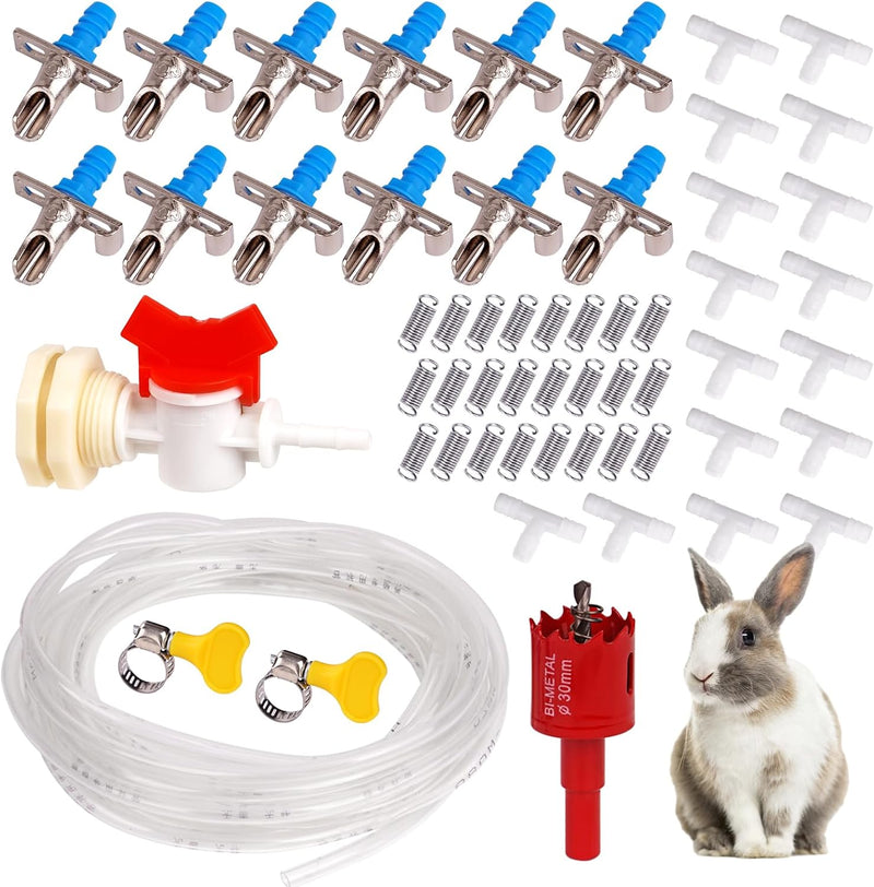 12Pcs Rabbit Nipple Drinker Kit Automatic Rabbit Watering System