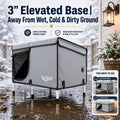 Outdoor Cat House Elevated,Insulated Feral Cat House Outdoor for Winter,Waterproof Cat Bed with Cozy Cushion(Grey, Large)