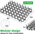 24 Pack Scat Mat for Cats , Cat Spike Deterrent Mats with 20 U-Shaped Stakes, Indoor Outdoor Pet Training Mat for Cats &