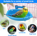 Mygeromon Bird Bath for Cage-Small Tub Bowl for Hang Inside Cage Birdbath Shower for Parrot/Parakeets/Cockatiels/Canary/Budgerigar (Blue)