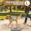 Rosvola Dog Vest Harness Backpack, Dog Harness and Removable Backpack, 2 Saddle Bags, Waterproof Dog Harness Saddle Bag with Reflective Strips for Walking Hiking Training