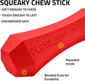 Playology Squeaky Chew Stick - Scented Dog Toy - Jumbo, Beef Scent