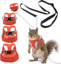 3 Pack Rat Ferret Squirrel Harness and Leash Set, 3 Size Adjustable Soft Leather Small Animal Walking Rope, Anti-Bite Ch