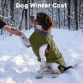 JoyDaog Warm Fleece Dog Coats with Durable Harness Buitl in D-Ring,Waterproof Puppy Jacket for Small Dogs,Dog Vest for Cold Winter,Green M