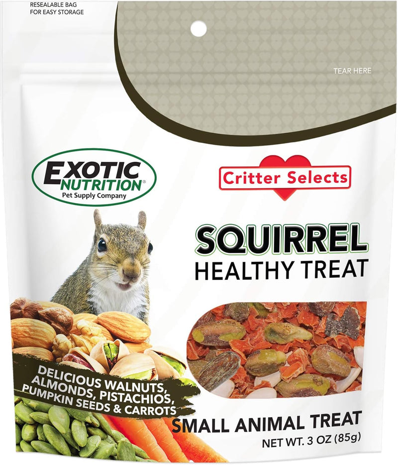 Squirrel Treat (3 oz.) - Healthy Natural Nut & Vegetable Treat - Walnuts, Almonds, Pistachios, Pumpkin Seeds, Dried Carr