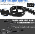 Strong Heavy Duty Dog Leash - 6ft Reflective Nylon Training Leash with Soft Padded Double Handle & Auto Lock Frog Clip - Safety Traffic Control for Large Medium Small Dogs No Pull Walk Black Black,6ft