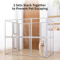 Clear Acrylic Dog Play Pen Indoor Pet Enclosure for Small Dogs & Cats, Outdoor Use with Door, Easy Assemble & Cleaning