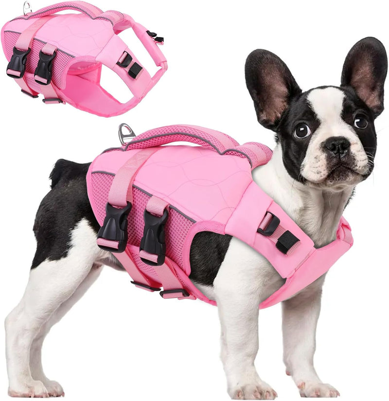 ASENKU Dog Life Jacket, High Floatation Dog Swimming Vest with Rescue Handles for Small Medium Large Dogs, Pet Safety Sw
