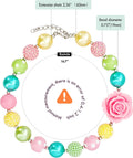 Hosiwei Princess Bubblegum Dog Collar Necklace, Chunky Beads (19mm) with Flower Charm Pet Collar | Adjustable Sparkling 