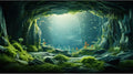 Underwater Cave Aquarium Background Under The Sea World Large Rock Fish Tank Background Aquatic Plant Lush Green Moss Re