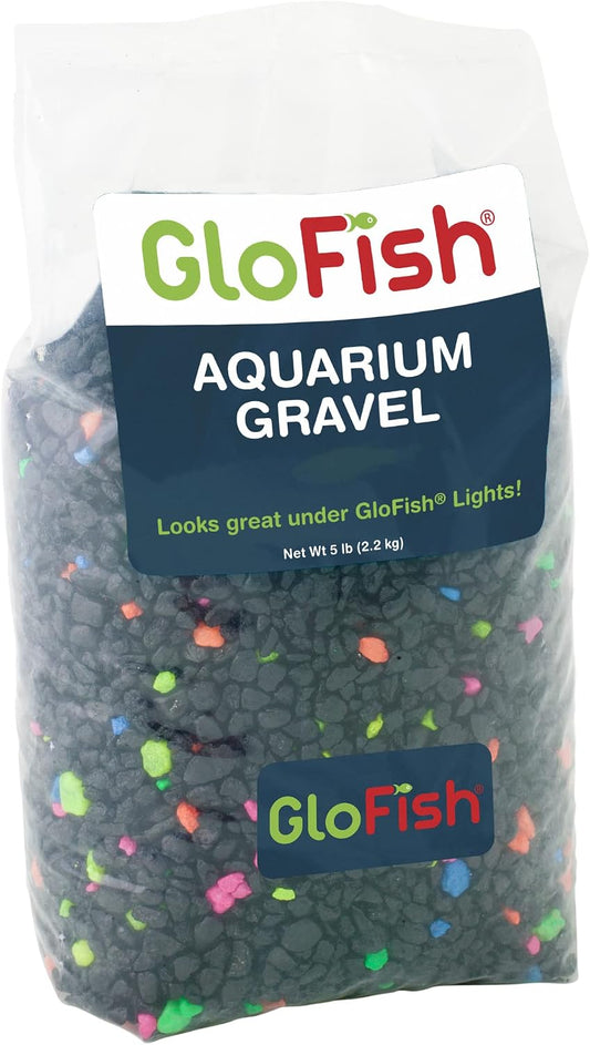 GloFish Aquarium Gravel, Black With Fluorescent Accents, 5 lbs