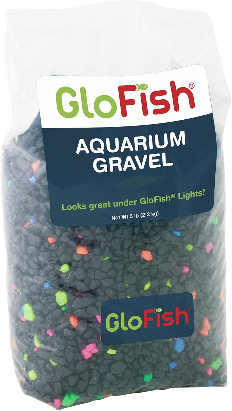 GloFish Aquarium Gravel, Black With Fluorescent Accents, 5 lbs