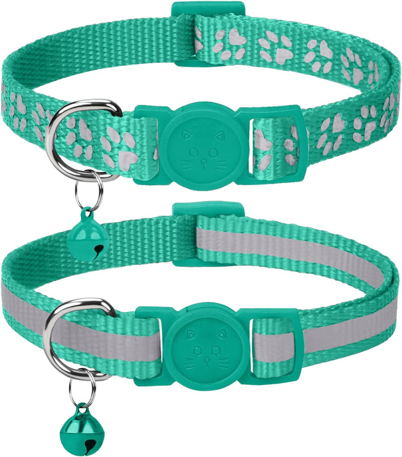 Taglory 2 Pack Reflective Breakaway Cat Collar with Bell