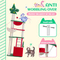 SHA CERLIN 67in Tall Cat Tree/Climbing Tower with Top Perch, Hammock, Sisal Scratching Posts/Cute Condo for Indoor Kitti