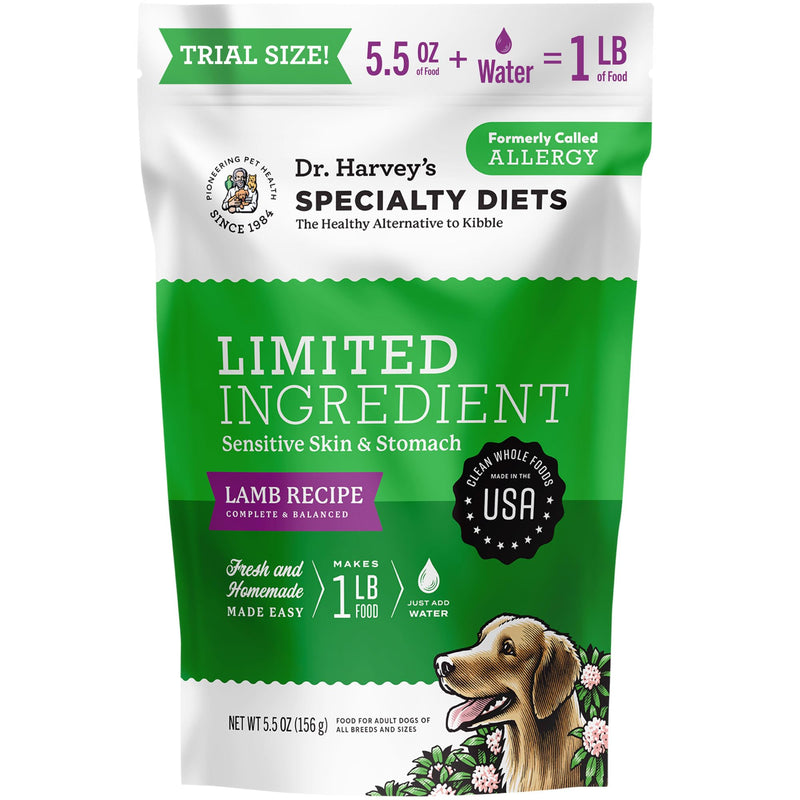 Dr. Harvey's Specialty Diet Limited Ingredient - Dog Food for Dogs with Sensitivities - Lamb Recipe (Trial Size, 5.5 oz)