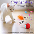 Giociv Interactive Cat Toys Ball for Indoor Cats Fast Rolling on Carpet, Chirping & Motion Activate Cat Toys (Red)