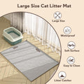 Garoopion Cat Litter Box Mat, Large 40" X 28" Litter Trapping Mat for Cats, Waterproof Silicone Pad for Floor, Gray