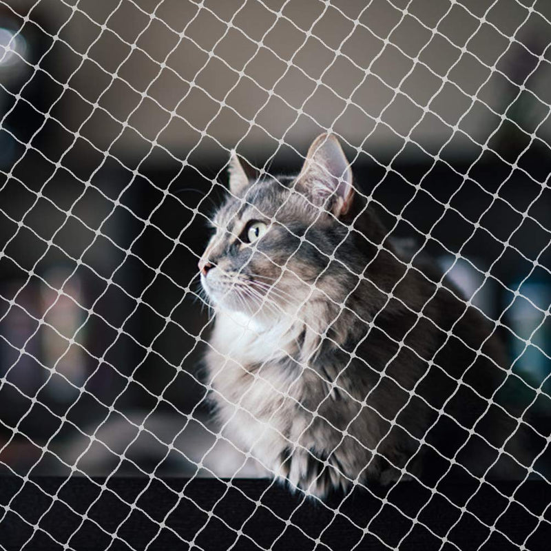Netting for Balcony, Cat Netting Anti-Fall Mesh Fence, Anti Bird Netting for Garden/Balcony, Transparent Nylon Pet Mesh Fence for Dogs & Cat, Pet Safety Net for Balcony/Stairs/Window - 10x16Ft