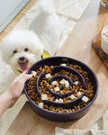 LE TAUCI Dog Bowls Slow Feeder Ceramic, 1.5 Cup Slow Feeding Bowl for Small and Medium Breed, Puzzle Dog Food Bowl for F