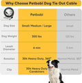 Petbobi Heavy Duty Dog Tie Out Cable, 20ft for Large Dogs Up to 300Lbs