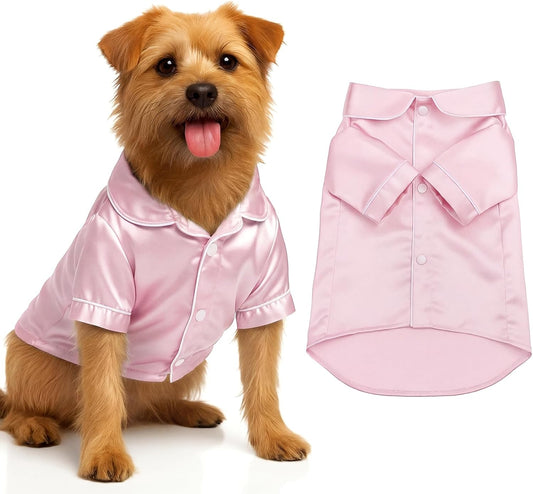 Dog Silk Pajamas Shirt Puppy Satin Pjs for Small Dog