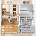 Fldofaves Dog Gate - 18"-45" Adjustable Extra Wide Metal Baby Gate to Step Over, 10" Tall Small Pet Gate with 3 Extensio