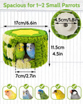 Bird Nest for Cage with Support Frame & Pad, Foot-Friendly Felt Safe Hideout, Warm Bird Bed for Parakeets Lovebird Budgies, Winter Plush Coral Fleece Hanging Hammock Hut, Soft Washable Cozy House
