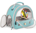 Portable Parrot Travel Cage Carrier with Small Swing Toy&Cage Colorful Toys Set Small Bird Parakeet Bag with Standing Perch Bird Carry Transport Bag (Green, Carreir/Swing)