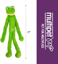Multipet Swingin' Slevin Frog Dog Plush Toy - Squeaky Toys for All Dogs - Extra Soft Plush - Stuffed Animal for Cuddling & Playing - Cute Dog Pet Toy (27”, Green, 5 Squeakers)