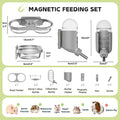 Magnetic Hamsters Feeding Set Freestanding Water Bottle Food Bowl for Glass Tanks, Suitable for Syrian Dwarf Hamsters Ge