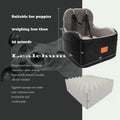 Lealchum Dog Booster Car Seat for Small/Medium Dogs,6in Memory Foam Elevated Cushion,Fully Detachable and Washable,2 Clip-On Safety Leashes,Anti-Slip Base(Black/Grey,Medium)