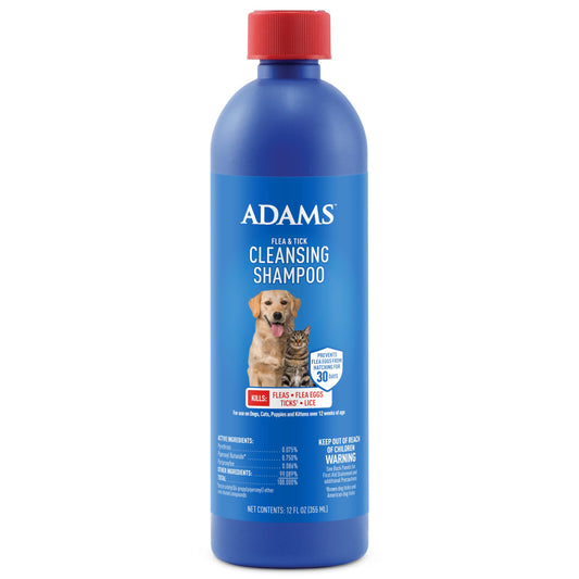 Adams Flea & Tick Cleansing Shampoo 12 Ounces