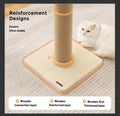 ZOMISIA 35'' Tall Cat Scratching Post, 4.7'' Large Scratch Post with Thicken Wooden Base for Indoor Cats Adults, Sisal Scratcher Top & Dangling Balls, Super Sturdy