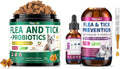 Flea & Tick Prevention for Dog and Cat, 500 Crunchy & Creamy Flea Chews+ Flea & Tick Support Drops - Skin & Coat Support