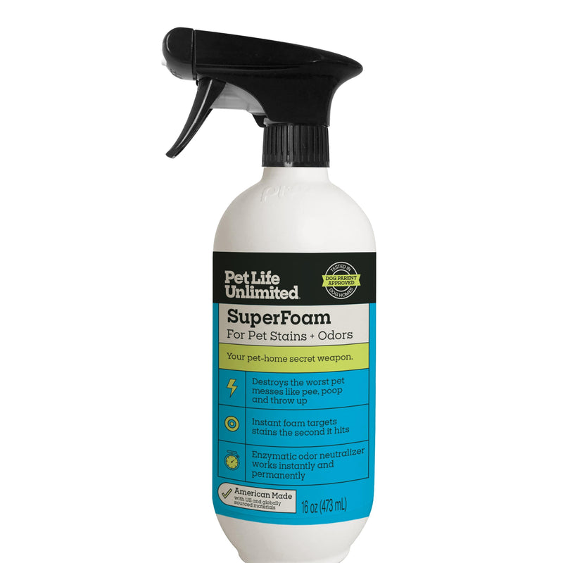 Pet Life Unlimited SuperFoam for Pet Stains & Odors, Juniper Leaf, 16 fl oz